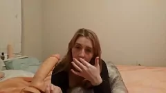 Redare Dildo extrem de lung și gros Anal De la fund la gură Gât adânc murdar Hardcore Sesiune de amatori